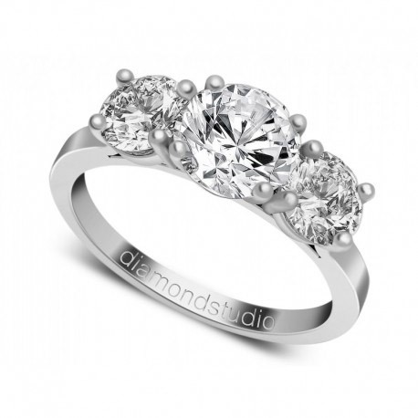 Emerald Cut Moissanite Diamond Eternity Ring Sterling Silver –  HollowayJewellery